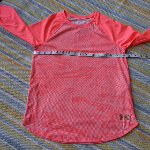⭐ Girls Under Armour coral Loose long sleeve top YMD - Picture 6 of 9